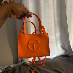 Small orange Telfar bag, like new!